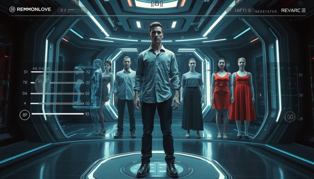 A high-tech, futuristic software interface with a sleek, minimalist design. In the foreground, a realistic 3D model of a person wearing a variety of clothing, including shirts, pants, and dresses. The clothing seamlessly fades and dissolves, revealing the underlying figure in stunning detail, as if being digitally removed. The interface has a clean, modern aesthetic with intuitive controls, sliders, and buttons, allowing for precise customization of the clothing removal process. The background features a dimly lit, technologically advanced environment, with holographic displays and futuristic architectural elements. Dramatic, cinematic lighting casts dramatic shadows and highlights the cutting-edge nature of the software. The overall mood is one of innovation, sophistication, and the seamless integration of technology and the human form.