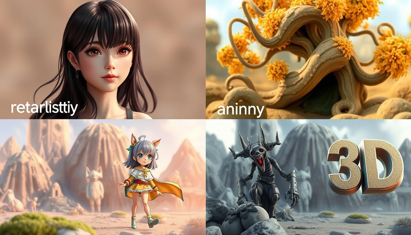 Comparison of AI-generated NSFW art in different styles showing the 7 Best AI NSFW Art Generators capabilities