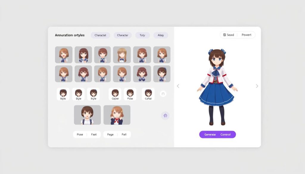 CreateHentai.com interface showing anime character generation options