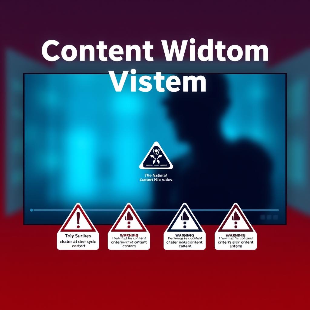 Example of content warning labels for uncensored AI-generated videos showing different warning categories