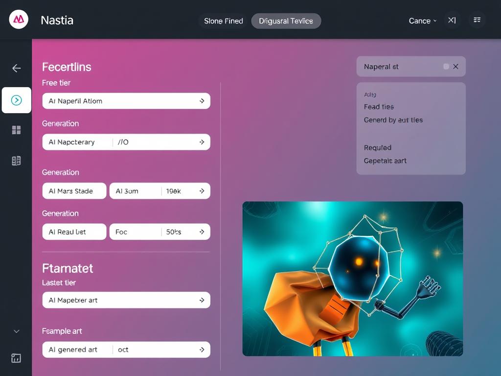 Nastia AI platform showing the extensive free options among NSFW AI art generators