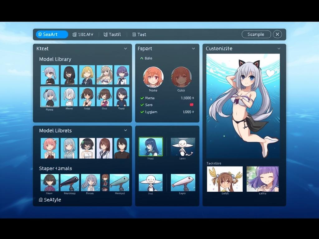 SeaArt's extensive model library showcasing why it's among the top NSFW AI art generators