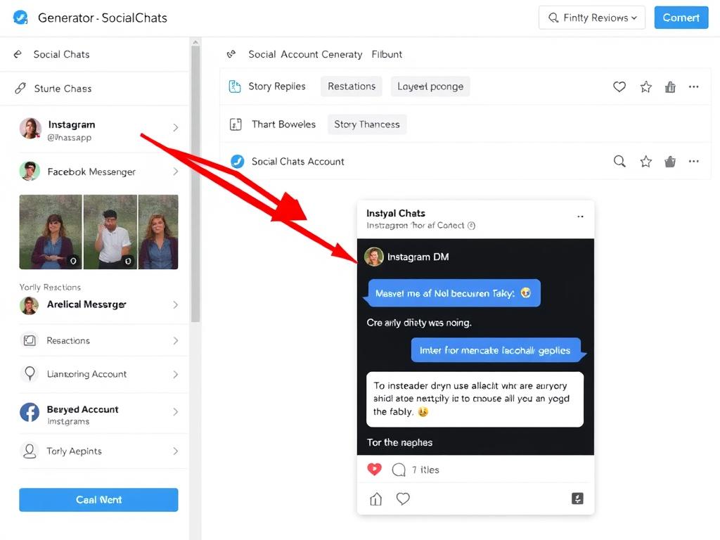SocialChats interface showing multiple social media platform options